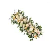 装飾的な花人工牡丹ローズアジサイの列偽の花の葉の結婚式の提案のための植物の配置告白展示会