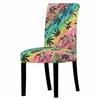 Stuhl Deckt farbenfrohe Druckabdeckung Tropisches Pflanzenmuster Spandex Stretch Antidirty Möbel Waschbar