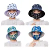 Chapeaux à bord large Femmes Summer Sunshade Hat Mask Integrated Face Brepidable Fishoor Ultraviolet Outdoor Beach Place Thé Pêcheur