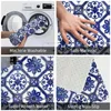 Dywany niebiesko -białe portugalskie płytki wejściowe mata kąpiel dywan Europa Portugalia Kwiaty