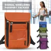 Storage Bags Multi-pocket Passport Bag ID Organizer Neck Pouch RFID Certificate Blocking Travel Holder