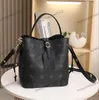 Luxurys designers neonoe hink axelpåsar blomma handväskor höst/vinter mjuk läder hink väska kvinnor axel messenger väskor mode han