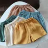 Baby Cotton Linen Shorts Summer Childrens FivePoint Pants Boys Girl