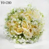 Fleurs de mariage yo Cho Bouquet de gypsophile rose artificielle pour les demoiselles d'honneur accessoires de mariage nuptial