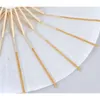 Parasols Paper Fãs Branco Casamento noivo Manunhante de madeira japonesa Artesanato chinês 60 cm de diâmetro guarda -chuvas fy5699 0509 s