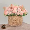 Flores decorativas de 33 cm de rosa rosa seda peony bouquet de flor artificial 7 plantas falsas adequadas para decoração de casamento em família Indoor