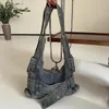 Femmes à la mode sac à bandoulière punk de jean vintage y2k streetwear grunge handbag fraîche fraîches sacs sous les bras décontractés gothiques 240509