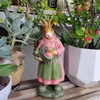 Decorative Figurines 2Pcs Garden Decoration Couple Rabbits Ornament Outdoor Easter Retro Desktop Home Furnishings