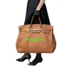 BK Кожаная сумочка доверенная роскошная индивидуальная кожаная платиновая сумка Togo Platinum 50 см. Мужчина и женская багаж
