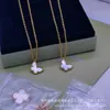 Bijoux de créateurs Luxury Accessoires Vanca V Gold épaissis 18k Rose Gol Clover Fritillaria Collier de collier de papillon