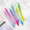 Penne gel arcobaleno da 6 pezzi set trasparente tipo click tipo inchiostro a colore nero da 0,5 mm per la scrittura del regalo della scuola di ufficio A7027