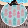 Towel Pineapple Microfiber Round Mandala Tapestry Outdoor Beach With Tassel Picnic Yoga Blanket Mat Seaside Shawl Bath