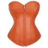 Women Steampunk Faux Leather Corsets Gothic Zipper Front Corset Bustiers Sexy Lingerie Top Body Shaper Plus Size S-6XL Green Red 240430