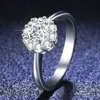 Bagues de mariage luxe 18k anneau platine Bude fleurie élégante 1 carat diamant hydrurite femme anniversaire recommandation bijoux Q240511