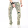 Jeans masculinos Fashion Falos vintage Men Hip Hop Slim Pants Male Streetwear rasgou calças jeans de jogging casual sólidas