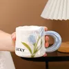 Tassen Tulip Becher kreativer Keramik Tasse Handgeschenk Schönes Paar Kaffeewasserlehrer Tag Geburtstag