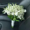 Kwiaty dekoracyjne Wysokiej jakości imitacja królewska lilia doliny Callas Tulip Turlas Holding Flower Bridal Wedding Bouquet sztuczny