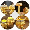 Titulares de vela 1 PC Lâmpada de lótus de cores vivas Decoração da família Temple (Golden)