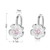 Boucles d'oreilles en peluche 925 Bijoux en argent sterling de haute qualité Femme Femme d'oreille Retro Flower Cube Zirconia Long Tassel suspendu