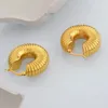 Boucles d'oreilles cerceaux Huggie Hoops pour femmes filles épaisses épais Chunky Fil Trendy Fashion Femme Métal Vintage Bijoux