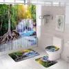 Rideaux de douche forêt primaire en cascade rideau de couture de set