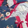 Ensembles de literie coquette de couette ensemble Red Little Girl Girl Korean Style Style Lace Bow Bed Sceau d'oreiller 4PCS Oversize