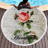 Serviette vintage style 150 cm rond de la plage rose fleur de rose microfibre pimpon de pique-nique couverture de natation couverture de bain