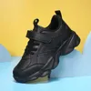 Sneakers Childrens shoes childrens casual sports shoes black Pu leather sports shoes boys and girls black shoes school running tennis sports shoes d240513