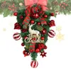 Fleurs décoratives couronne de Noël avec arc rouge