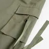 Женские брюки Capris Cotton High Strt Cargo Mants для женщин с лентой с высокой талией с высокой ногой Хип-хоп прохладные танцы, дамы Y240509