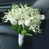 Kwiaty dekoracyjne Wysokiej jakości imitacja królewska lilia doliny Callas Tulip Turlas Holding Flower Bridal Wedding Bouquet sztuczny