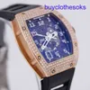 RM Mekanisk handledsur RM005 Inlagd med T Square Diamond Rose Gold Automatic Machinery Swiss Chronograph