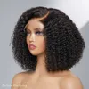 200 DENSITY CURLY BOB HUN HAAR Pruik echt menselijk haar kanten pruik hoofdband 220G