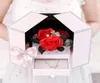 Pudełko prezentowe biżuterii z kwiatami Rose z zaskoczeniem 100 języków I Love You