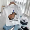 Capybara T -Shirt Kinder Kinder Tier T -Shirt Cartoons Kleidung Kid Girl Junge süße Capybaras lieben T -Shirt Baby Casual Top 240511