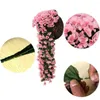 Decorative Flowers Hanging Wall Artificial Violet Orchid Bunch Fake Silk For Outdoor Garland Home Decor