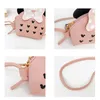 Корейская модная детская кожаная мультфильма Cressbody Bags Girls Bow Plough Kids Mini Coin Cordes Bag Dize 240428