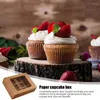 Gift Wrap White Paper Cupcake Boxes Cake Bakery Pastry Valentines Day Cookie With Clear Window For Cupcakes