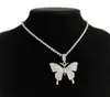 Big Strassstein Schmetterling Anhänger Halskette Kette für Frauen Kristall -Halshöre Stimmung Schmuck Chokers1555126