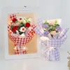 Dekorative Blumen Häkelte Rosenstrauß künstlich mit leichten Schnüre verpackte handgepackte Blumengeschenk Mutter Tag Valentinstag's