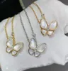 Collier de créateur Vanca Luxury Gold Chain High Version White Fritillaria Butterfly Full Diamond Collier Femelle Bracelet Feme Bracelet Pendante Chaîne
