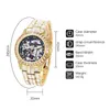 Montre-bracelets Iced Out Watch for Men Full Diamond Autour de mécanicien METTES Squelette Tourbillon Automatique Wristwatch Man Gold Reloj