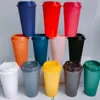 Gran sólido plástico plástico acrílico pp bebida fría vaso para llevar tazas para llevar con tapas de bebidas frías gratis tazas de café reutilizables