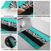 Tapetes leopardo teal e zebra faixas banheiros banheira tapete de banheira tapete de banho de banho de banho de banho de cozinha decoração