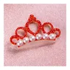 Odzież dla psa PET MAŁY Crown Hair Clip Pearl Christmas Barrettes Pins for Dogs Careing