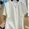 T-shirts T-shirts pour femmes Double point de point Round cou rond T-shirt à manches courtes pour femmes Spring / Summer Corean Tops Shirt