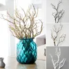 Dekorative Blumen 1 PC Weiß/Grün/Kaffeesimulation Zweig ohne Vase und andere Accessoires Haus Innenkunst Trocken künstliche falsche Laub