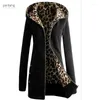 Frauenjacken 2024 Frauen Solid Hooded Coat Freier Herbst Winter Übergroße Leoparden gepolsterte lange schlanke Samtjacke Oberbekleidung