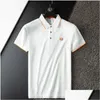 Designer de camisa masculina T Moda H Bordado Padrão Tee Men Algodão Selto de lapela Casual Top Top T-Shirt Drop Deliv OTW8G