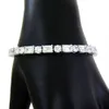 Sier Round Emerald Cut Iced Out Out Necklace Bracelet VVS Moissanite Tennis Chain